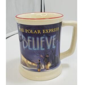 Warner Bros The Polar Express Train "Believe" 3D Raised Ceramic Mug PRE-OWNED